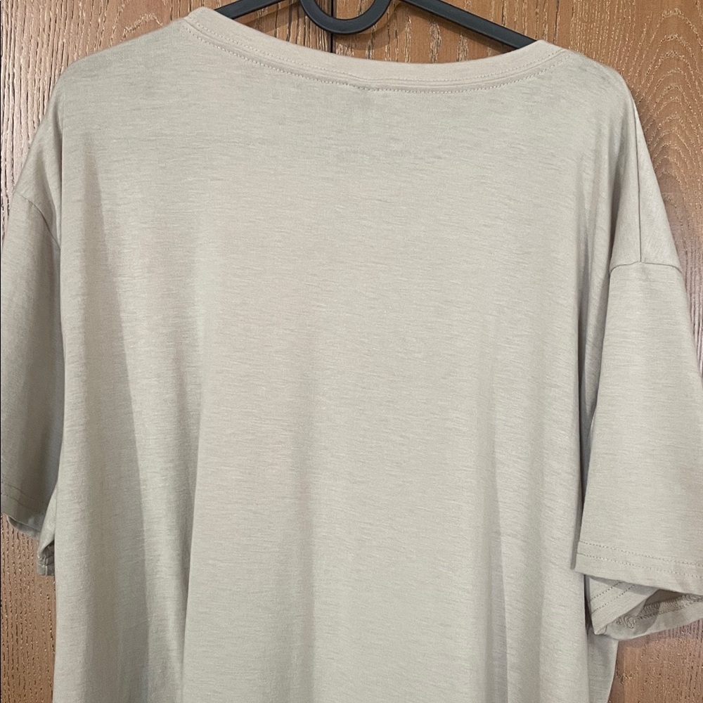 Romwe Tan Casual T-Shirt View 3